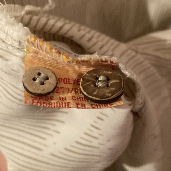 ❤️🔥5/20$ NWOT⭐️ALOHA JOE💫Mens White/Tan Tropical Print Short Sleeve Dress Top - Picture 7 of 8